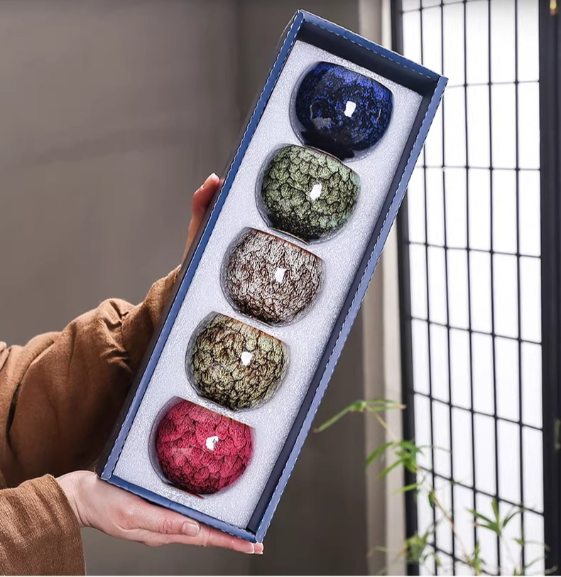 Korean Tea Set - Unique Dragon Egg Jian Ware Tea