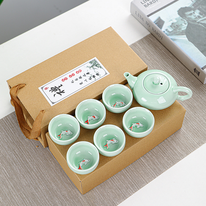 Celadon Ceramic Cup - 2026 New Chinese Celadon Tea Set