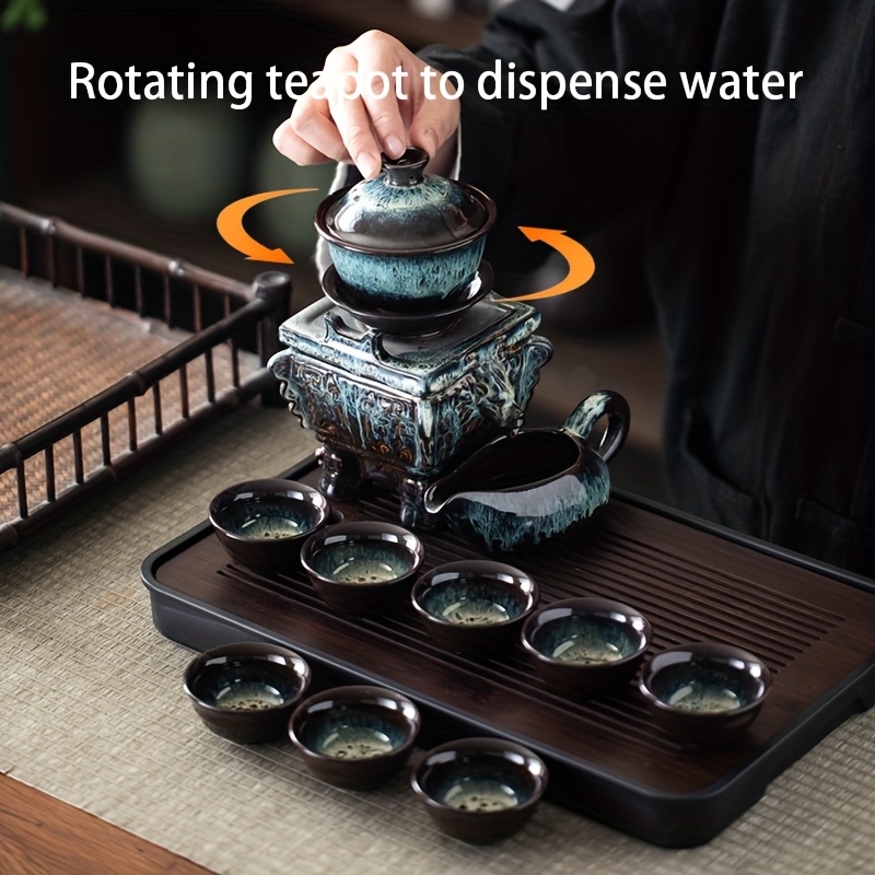 Korean Tea Set - Imperial Dragon Tripod Ceramic Teapot -