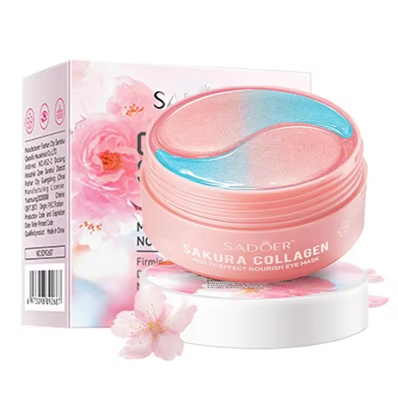 Sheet Mask Collagen - 60pcs SADOER Sakura Collagen Eye Mask
