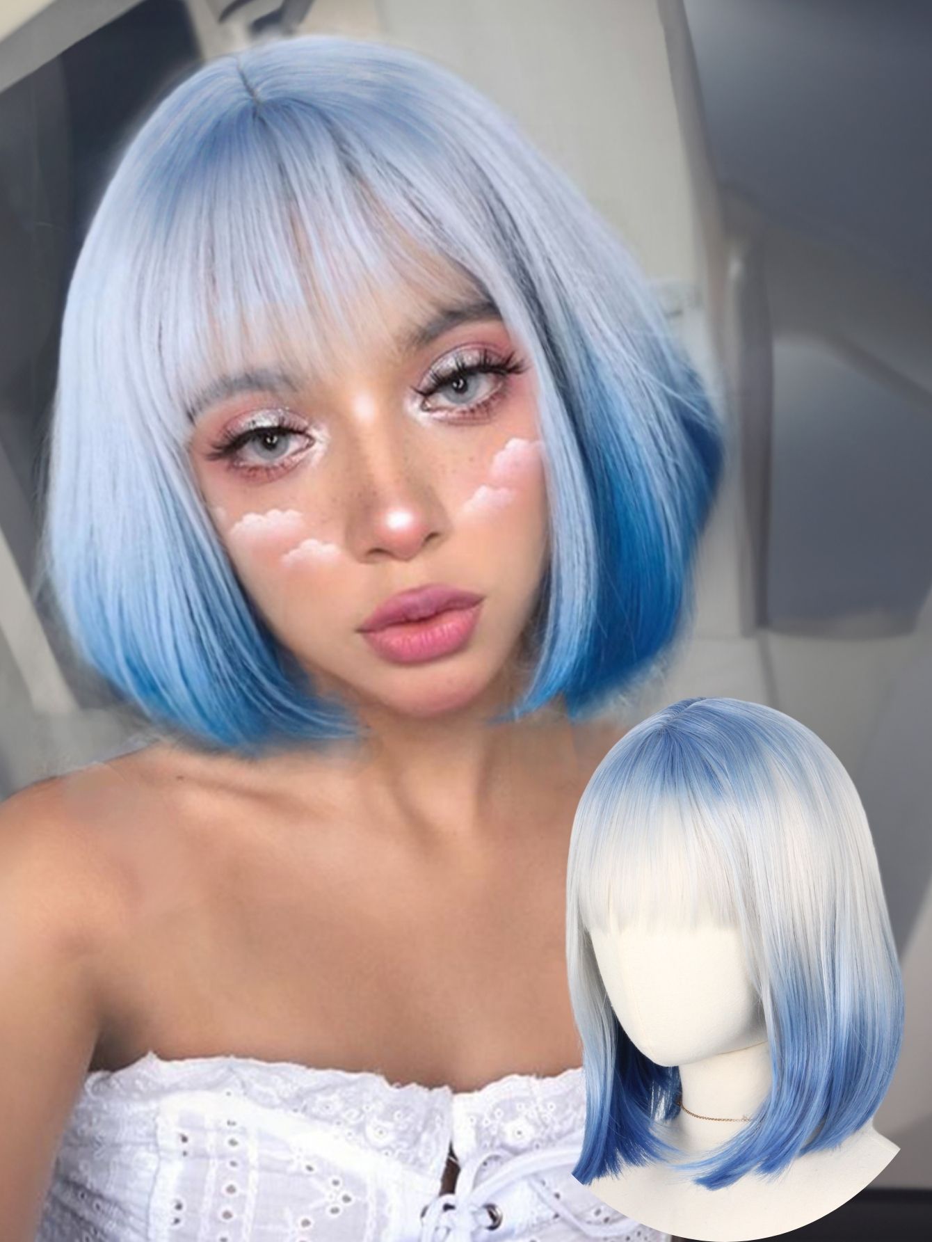 Blue and White Gradient Short  – Lifestyle In Korean Bewertung und Preis