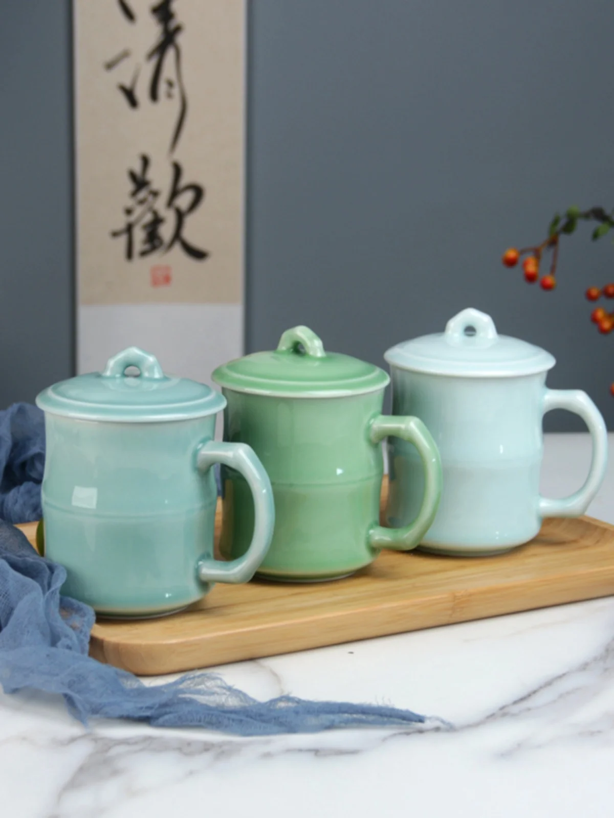 Celadon teacup with lid and ha – Celadon Ceramic Cup Bewertung und Preis