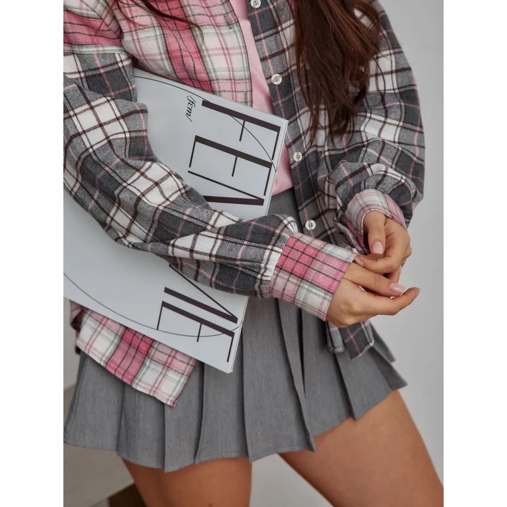 2025 Plus Size Color Block Pla – Korean Lifestyle Bewertung und Preis