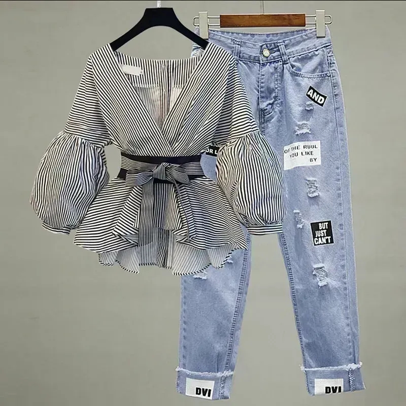 Women Elegant V-Neck Stripe La – Korean Lifestyle Bewertung und Preis