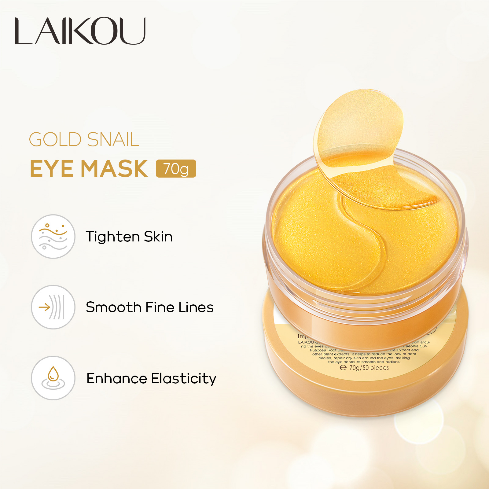 LAIKOU 50pcs Golden Snail Coll – Sheet Mask Collagen Bewertung und Preis