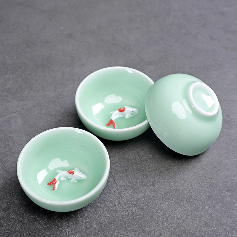 Celadon Fish Cute Teacup, Chin – Celadon Ceramic Cup Bewertung und Preis